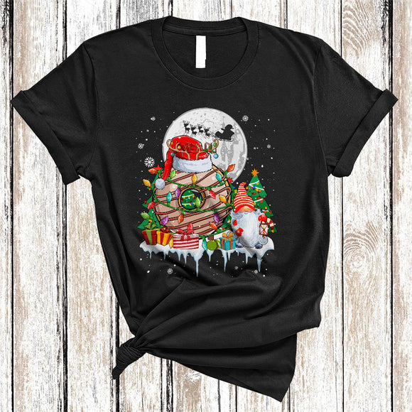 MacnyStore - Santa Reindeer Donut With Gnome, Colorful Cute X-mas Tree Donut, Matching Food Lover T-Shirt