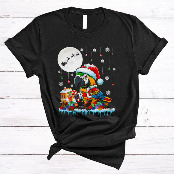 MacnyStore - Santa Reindeer Macaw, Adorable X-mas Macaw Lover, Matching Christmas Bird Animal T-Shirt
