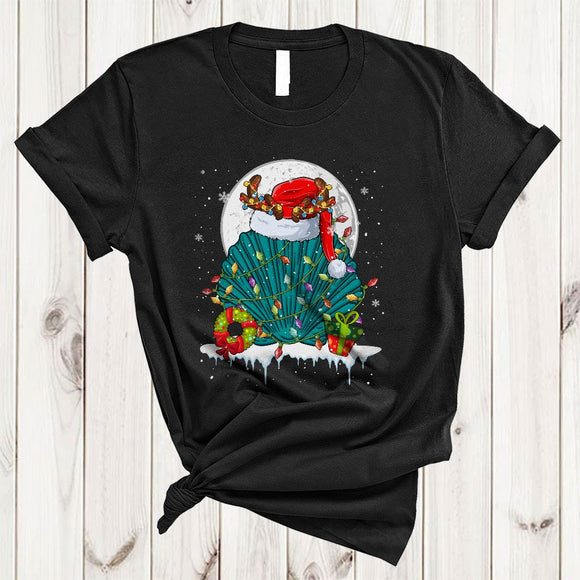 MacnyStore - Santa Reindeer Scallop Snow Around, Cool Joyful Christmas Moon, Matching X-mas Animal Lover T-Shirt