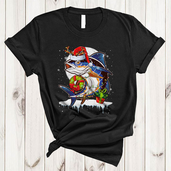 MacnyStore - Santa Reindeer Tuna Snow Around, Cool Joyful Christmas Moon, Matching X-mas Animal Lover T-Shirt