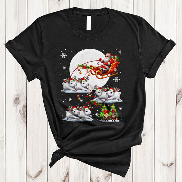 MacnyStore - Santa Riding Rabbit Reindeer X-mas Sleigh, Joyful Christmas Wild Animal, X-mas Santa Sleigh T-Shirt