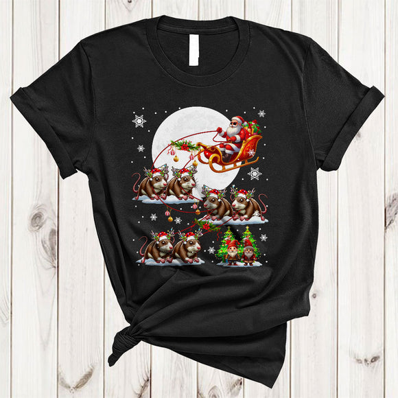 MacnyStore - Santa Riding Rat Reindeer X-mas Sleigh, Joyful Christmas Wild Animal, X-mas Santa Sleigh T-Shirt