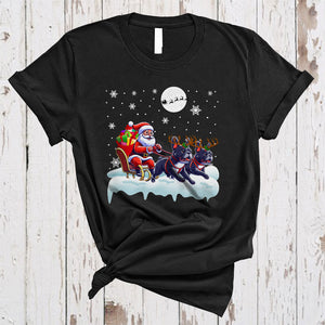 MacnyStore - Santa Riding Reindeer French Bulldog Sleigh, Awesome Christmas Santa Sleigh, X-mas Family T-Shirt