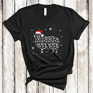 MacnyStore - Santa Sheep Christmas Ornament Shape, Wonderful Cool X-mas Santa Sheep, Matching Animal Lover T-Shirt