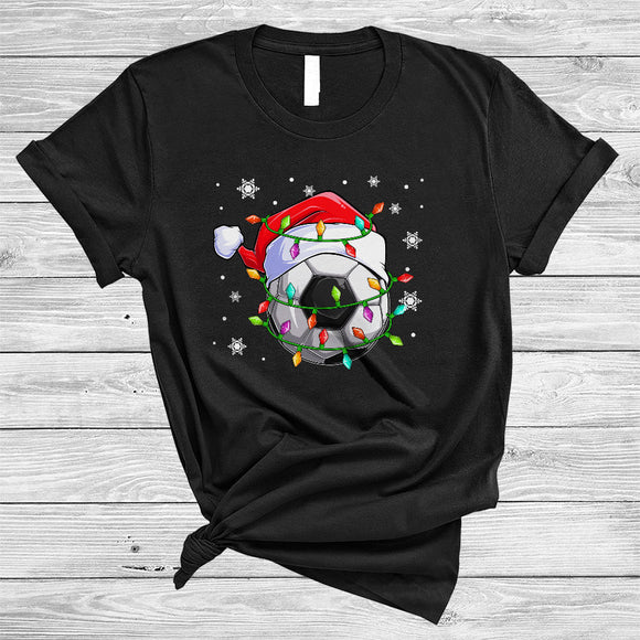 MacnyStore - Santa Soccer Equipment, Awesome Christmas Soccer Player Team, Matching X-mas Sport Lover T-Shirt