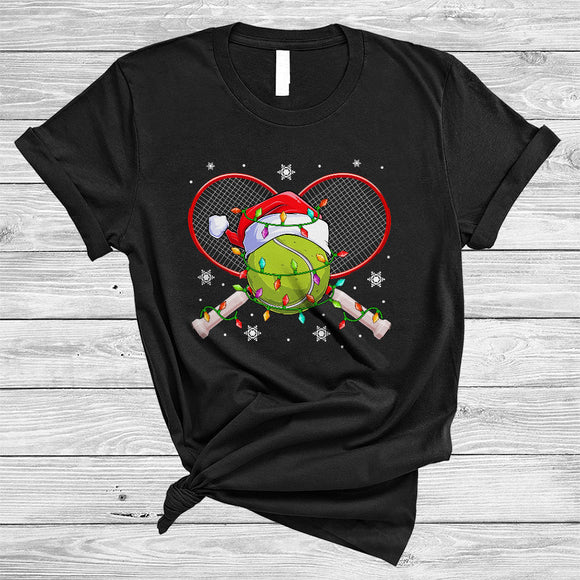 MacnyStore - Santa Tennis Equipment, Awesome Christmas Tennis Player Team, Matching X-mas Sport Lover T-Shirt