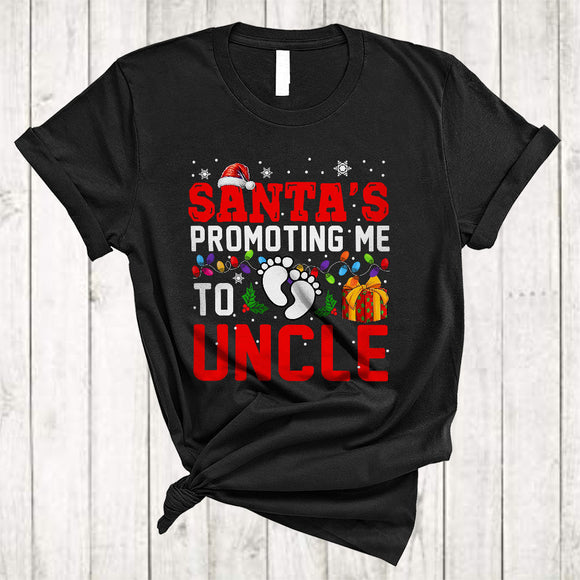 MacnyStore - Santa's Promoting Me To Uncle, Humorous Cute Christmas Santa, Pregnancy X-mas Family T-Shirt