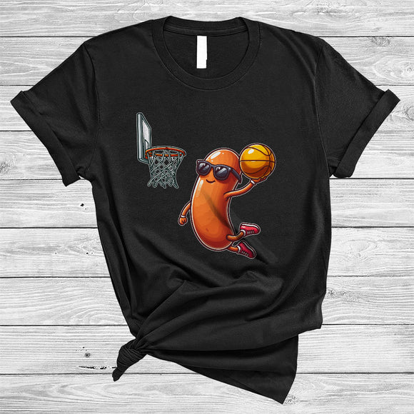MacnyStore - Sausage Sunglasses Playing Basketball, Joyful Cinco De Mayo Sport Player Food, Mexican Pride T-Shirt
