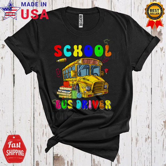MacnyStore - School Bus Driver Cool Cute School Bus Driver Lover Matching Student Teacher School Bus Driver Group T-Shirt