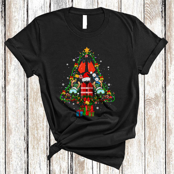 MacnyStore - Scuba Diver Tools Equipment As Christmas Tree, Joyful X-mas Job Team, Pajama Family Group T-Shirt