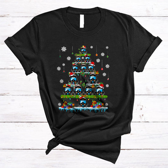 MacnyStore - Scuba Diving Christmas Tree, Joyful Cute X-mas Lights Tree Pajamas, Snow Around Family Group T-Shirt