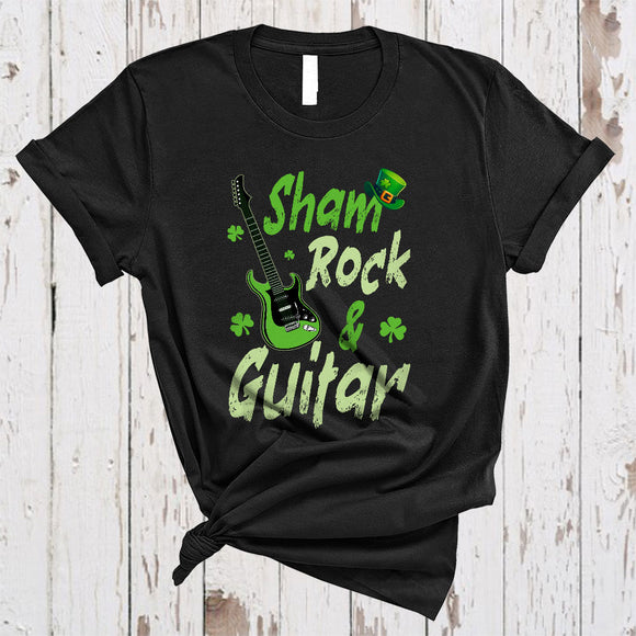 MacnyStore - Shamrock And Guitar, Wonderful St. Patrick's Day Musical Instruments Player Guitarist, Family Group T-Shirt