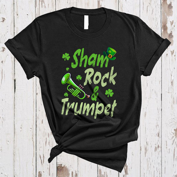 MacnyStore - Shamrock And Trumpet, Wonderful St. Patrick's Day Musical Instruments Player, Family Group T-Shirt