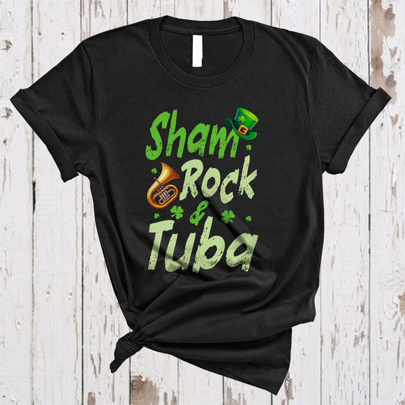 MacnyStore - Shamrock And Tuba, Wonderful St. Patrick's Day Musical Instruments Player, Family Group T-Shirt