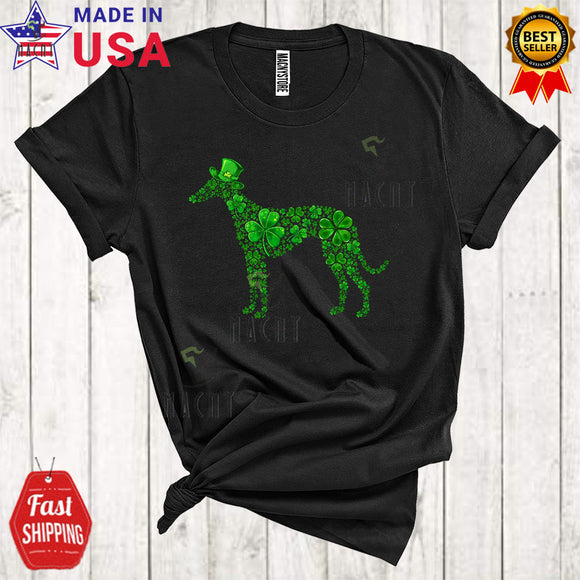 MacnyStore - Shamrock Whippet Dog Shape Funny Cool St. Patrick's Day Irish Shamrock Leprechaun Dog Lover T-Shirt