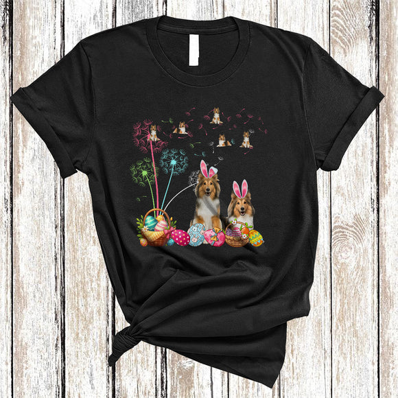 MacnyStore - Sheltie Bunny Dandelion Flower, Awesome Easter Day Sheltie Animal Lover, Egg Hunt Group T-Shirt