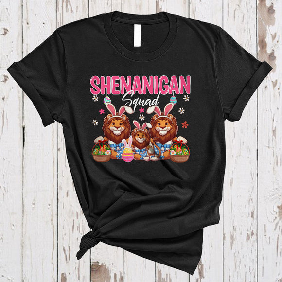 MacnyStore - Shenanigan Squad, Amazing Easter Day Three Bunny Lions Wild Animal, Egg Hunt Group T-Shirt