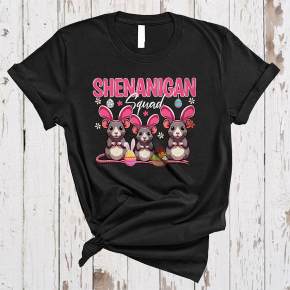 MacnyStore - Shenanigan Squad, Amazing Easter Day Three Bunny Rat Wild Animal, Egg Hunt Group T-Shirt