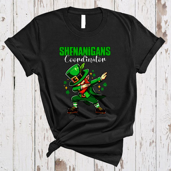MacnyStore - Shenanigans Coordinator, Awesome St. Patrick's Day Dabbing Leprechaun, Teacher Irish Shamrock T-Shirt
