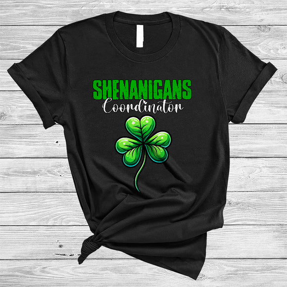 MacnyStore - Shenanigans Coordinator, Awesome St. Patrick's Day Shamrock Shape, Teacher Teaching Lover T-Shirt
