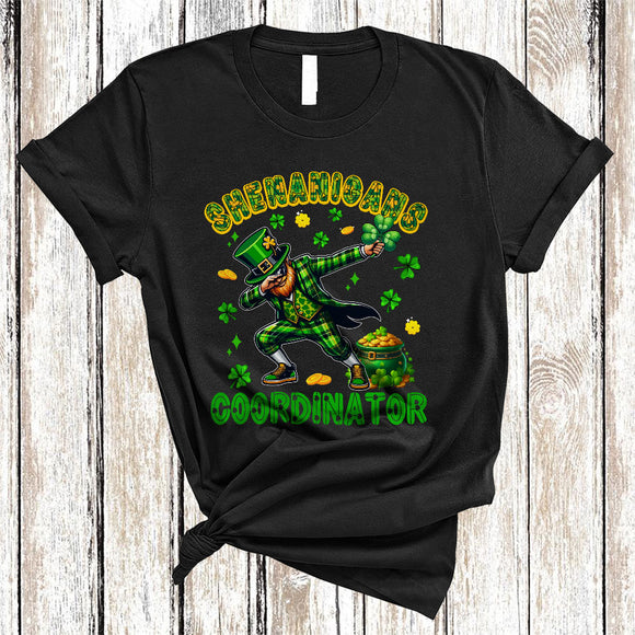 MacnyStore - Shenanigans Coordinator, Lovely St. Patrick's Day Shamrocks Dabbing Irish, Matching Family Group T-Shirt