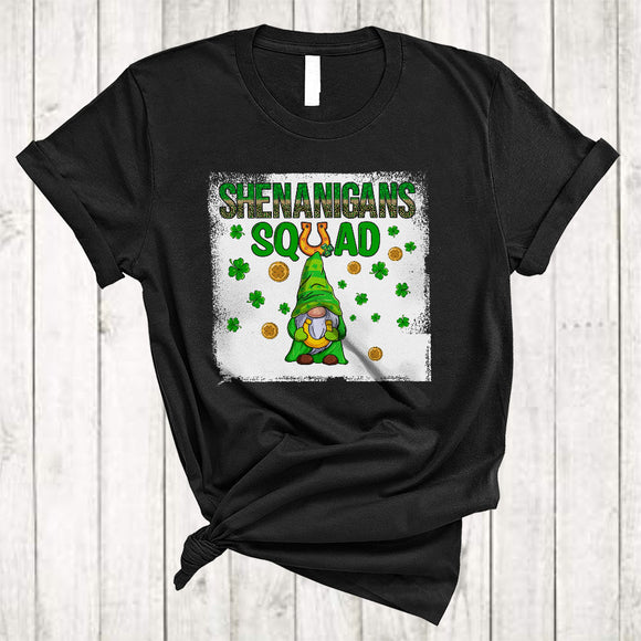 MacnyStore - Shenanigans Squad, Lovely St. Patrick's Day Gnome, Lover, Shamrock Gnome Irish Family Group T-Shirt