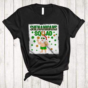 MacnyStore - Shenanigans Squad, Lovely St. Patrick's Day Hawaiian Santa Lover, Shamrock Hawaiian Santa Irish Family Group T-Shirt