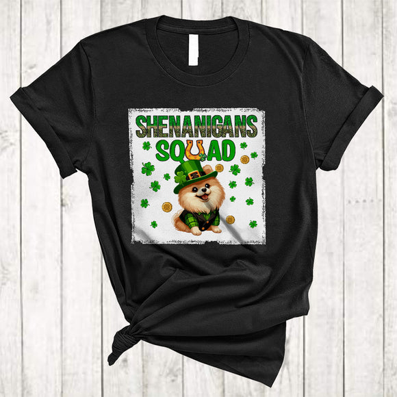 MacnyStore - Shenanigans Squad, Lovely St. Patrick's Day Pomeranian Lover, Shamrock Pomeranian Irish Family Group T-Shirt