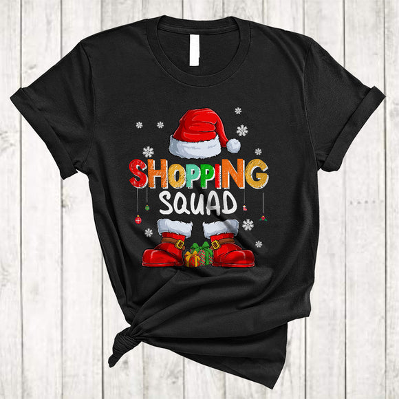 MacnyStore - Shopping Squad, Adorable Christmas Santa Shopping Lover, Matching X-mas Family Group T-Shirt