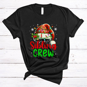 MacnyStore - Sibling Crew, Awesome Funny Christmas Lights Santa Hat, Matching X-mas Family Group T-Shirt
