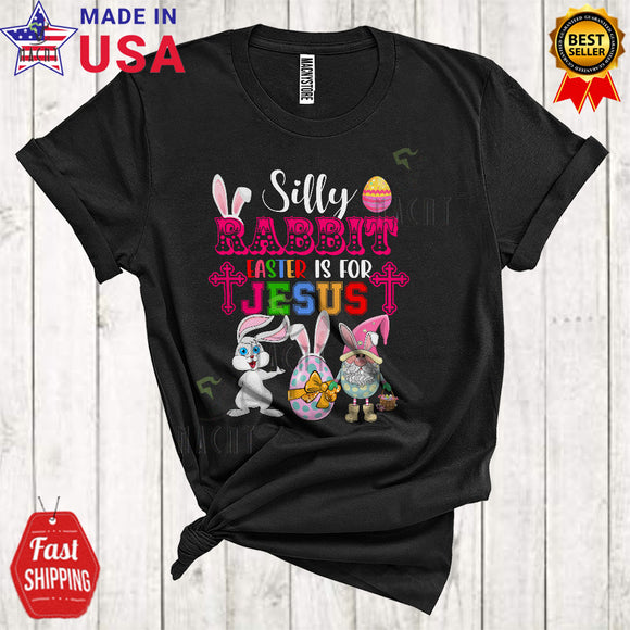 MacnyStore - Silly Rabbit Easter Is For Jesus Cute Cool Easter Day Bunny Christian Easter Eggs Gnome Squad Lover T-Shirt