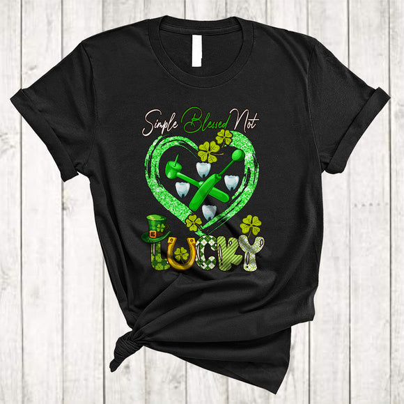 MacnyStore - Simple Blessed Not Lucky, Awesome St. Patrick's Day Green Shamrocks Heart Shape, Dentist Group T-Shirt