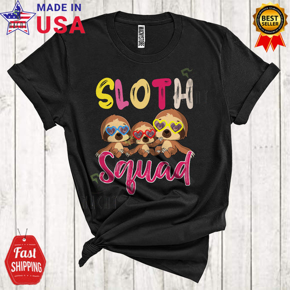MacnyStore - Sloth Squad Funny Cute Three Sloths Wild Animal Zoo Keeper Matching Group T-Shirt