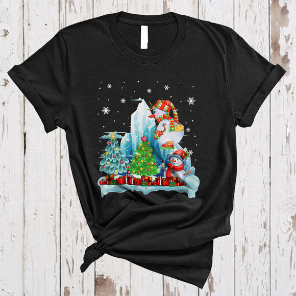 MacnyStore - Snowman Climbing Cute Joyful Christmas Snow Lights Sport Snowman Climbing Player Lover T-Shirt
