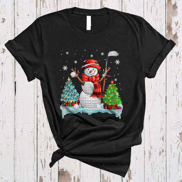 MacnyStore - Snowman Golf Cute Joyful Christmas Snow Lights Sport Snowman Golf Lover T-Shirt