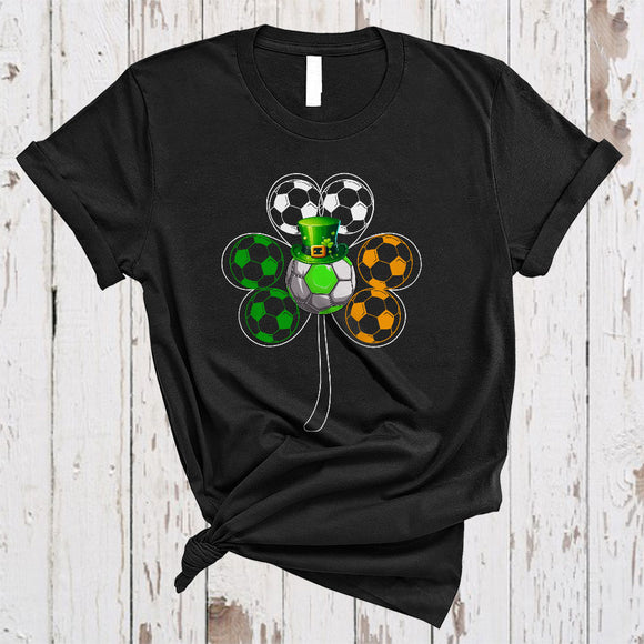 MacnyStore - Soccer Clover Leaf Irish Flag, Amazing St. Patrick's Day Shamrock Shape, Sport Player Team T-Shirt