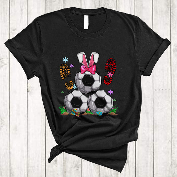 MacnyStore - Soccer Easter Bunny, Lovely Easter Day Flowers Soccer Player Lover, Matching Sport Team T-Shirt