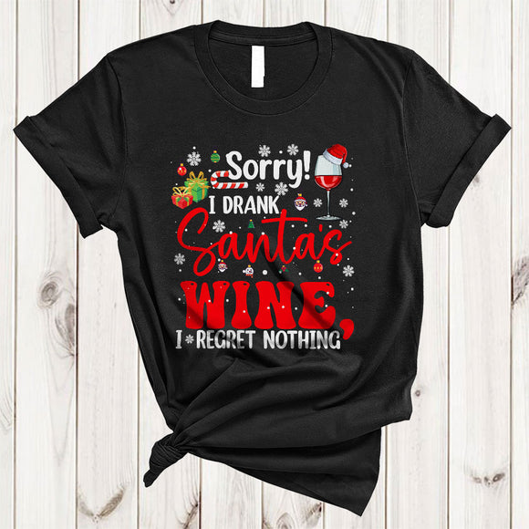 MacnyStore - Sorry I Drank Santa's Wine I Regret Nothing, Cheeful Christmas Naughty Drinking, X-mas Santa Lover T-Shirt