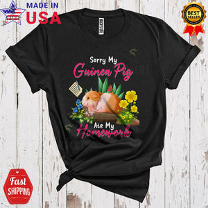 MacnyStore - Sorry My Guinea Pig Ate My Homework Funny Matching Student Guinea Pig Animal Lover T-Shirt