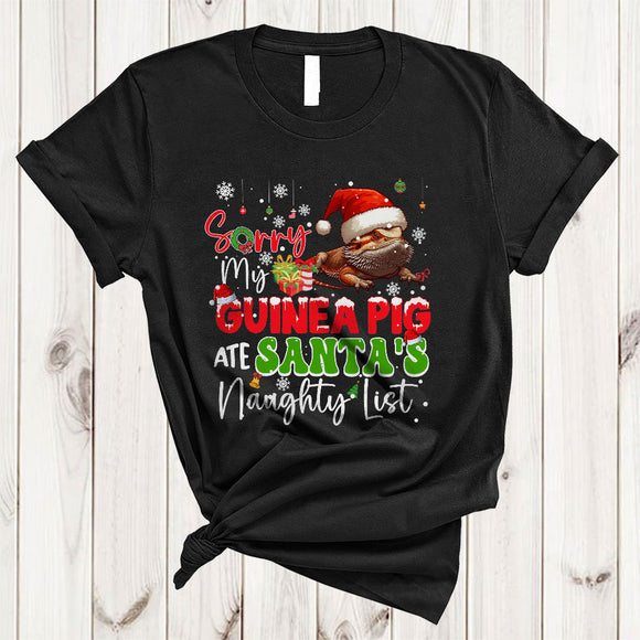 MacnyStore - Sorry My Guinea Pig Ate Santa's Naughty List, Joyful Christmas Naughty, X-mas Animal Lover T-Shirt