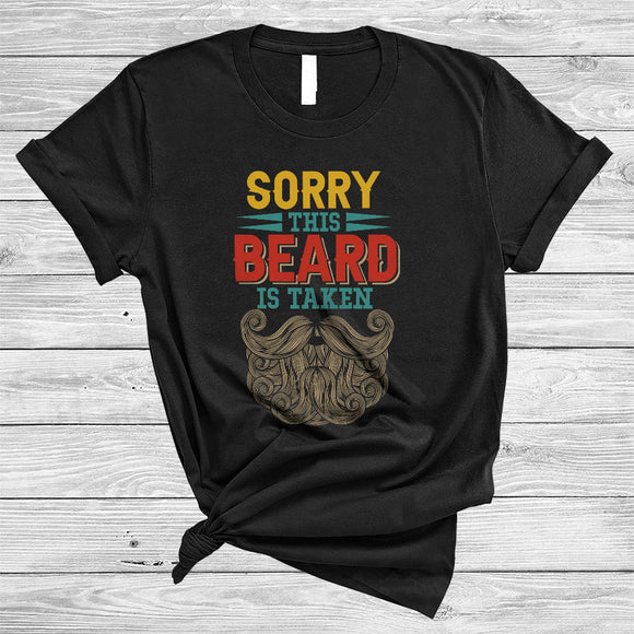 MacnyStore - Sorry This Beard Is Taken, Humorous Vintage Valentine's Day Beard, Matching Men Couple Lover T-Shirt