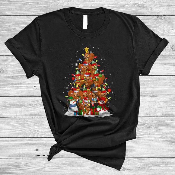 MacnyStore - Squirrel Christmas Tree, Amazing Santa ELF Reindeer Squirrel Animal Lover, Matching X-mas Group T-Shirt