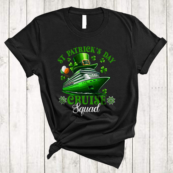 MacnyStore - St Patrick's Day Cruise Squad, Amazing St. Patrick's Day Captain Boat Ship Lover, Irish Lucky Shamrock T-Shirt
