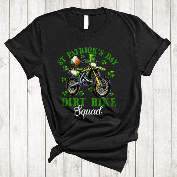 MacnyStore - St Patrick's Day Dirt Bike Squad, Amazing St. Patrick's Day Dirt Bike Rider, Irish Lucky Shamrock T-Shirt