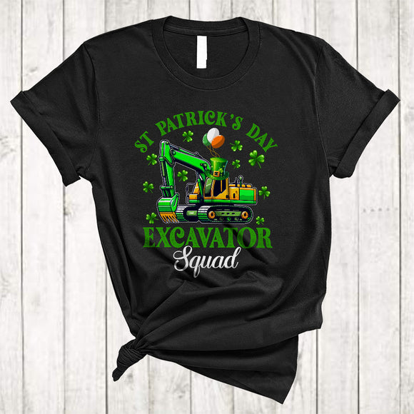 MacnyStore - St Patrick's Day Excavator Squad, Amazing St. Patrick's Day Excavator Driver, Irish Lucky Shamrock T-Shirt