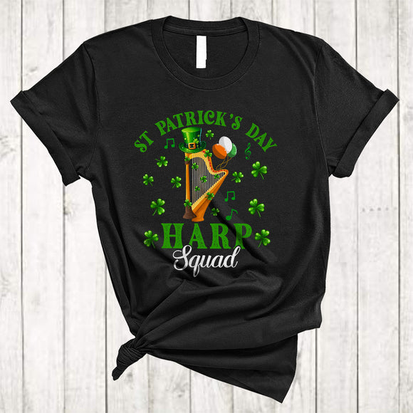MacnyStore - St Patrick's Day Harp Squad, Amazing St. Patrick's Day Harp Player, Irish Lucky Shamrock T-Shirt
