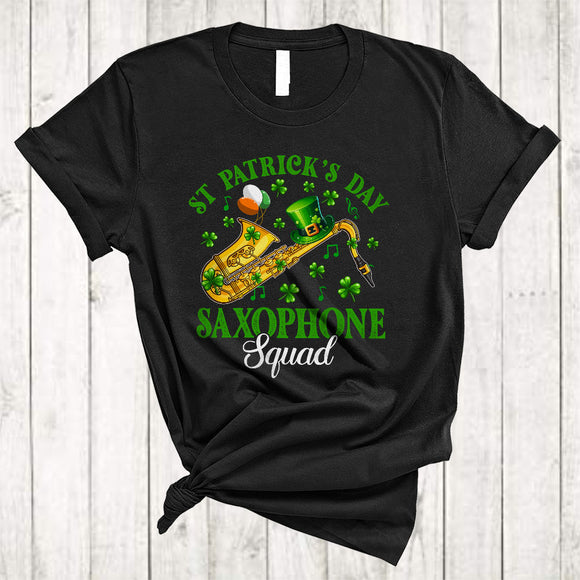 MacnyStore - St Patrick's Day Saxophone Squad, Amazing St. Patrick's Day Saxophone Player, Irish Lucky Shamrock T-Shirt