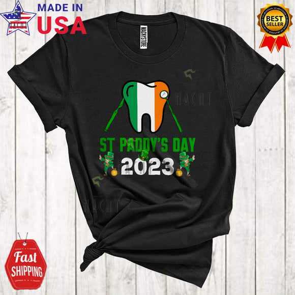MacnyStore - St. Paddy's Day 2023 Cool Funny St. Patrick's Day Shamrock Irish Flag Lover Matching Dentist Group T-Shirt