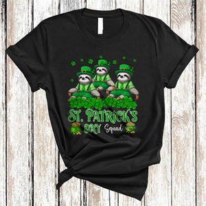 MacnyStore - St. Patrick's Day Squad, Amazing Three Shamrock Sloth, Wild Animal Lover Group T-Shirt