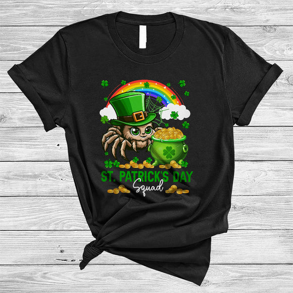 MacnyStore - St. Patrick's Day Squad, Lovely Spider With Gold Pot Shamrock Rainbow, Insects Animal Lover T-Shirt